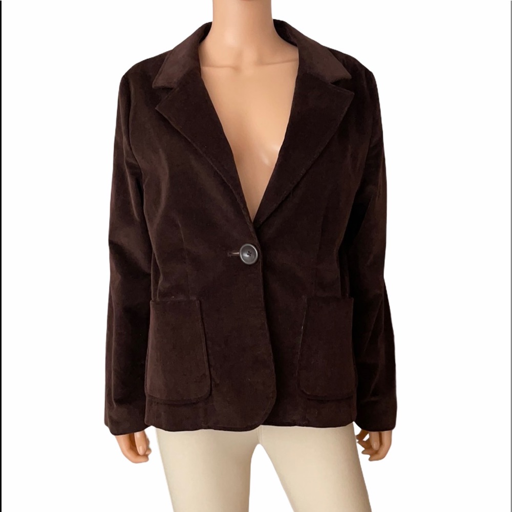 Larry Levin brown stretch corduroy jacket